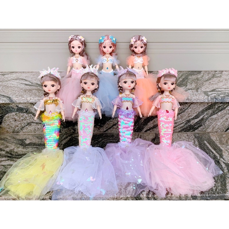 Búp Bê Tiên Cá Tay Khớp 45cm Có Đèn Nhạc Xinh Xắn