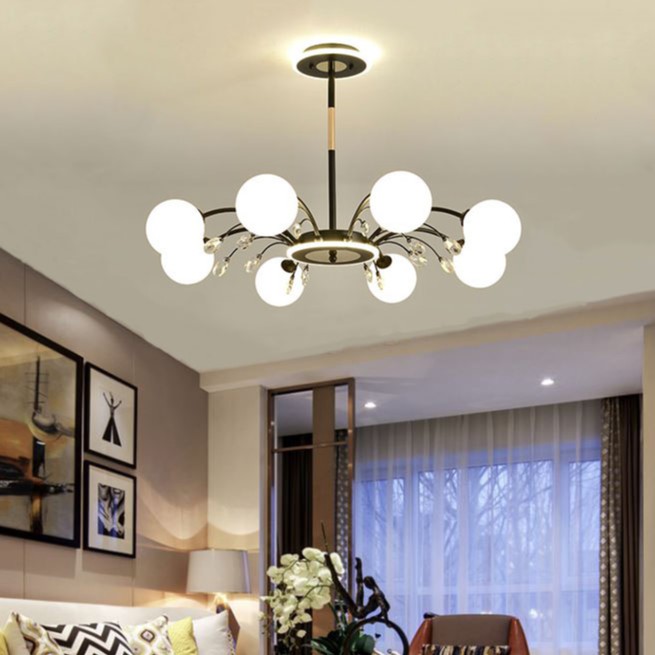 Đèn chùm MONSKY SYNEY hiện đại trang trí nhà cửa sang trọng, độc đáo loại 8 bóng - kèm bóng LED chuyên dụng.