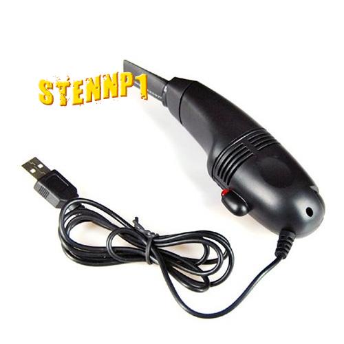 Máy hút bụi bàn phím máy tính mini sạc cổng USB tiện dụng màu đen