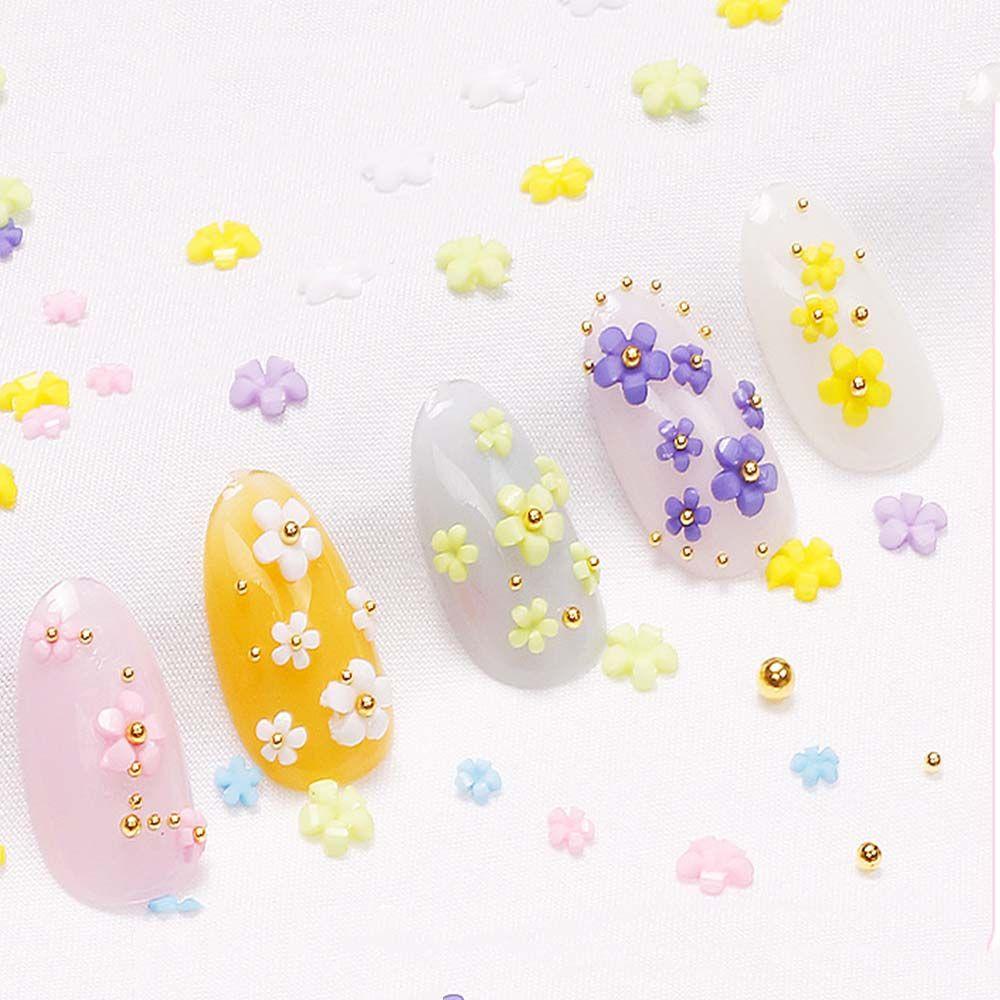 MOCHO Bộ Phụ Kiện Trang Trí Móng Tay Nghệ Thuật Bằng Thép Họa Tiết Hoa Phong Cách Nhật Bản Dễ Thương DIY