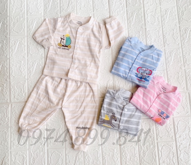 Bộ nỉ cotton Noubaby bo gấu hàng đẹp