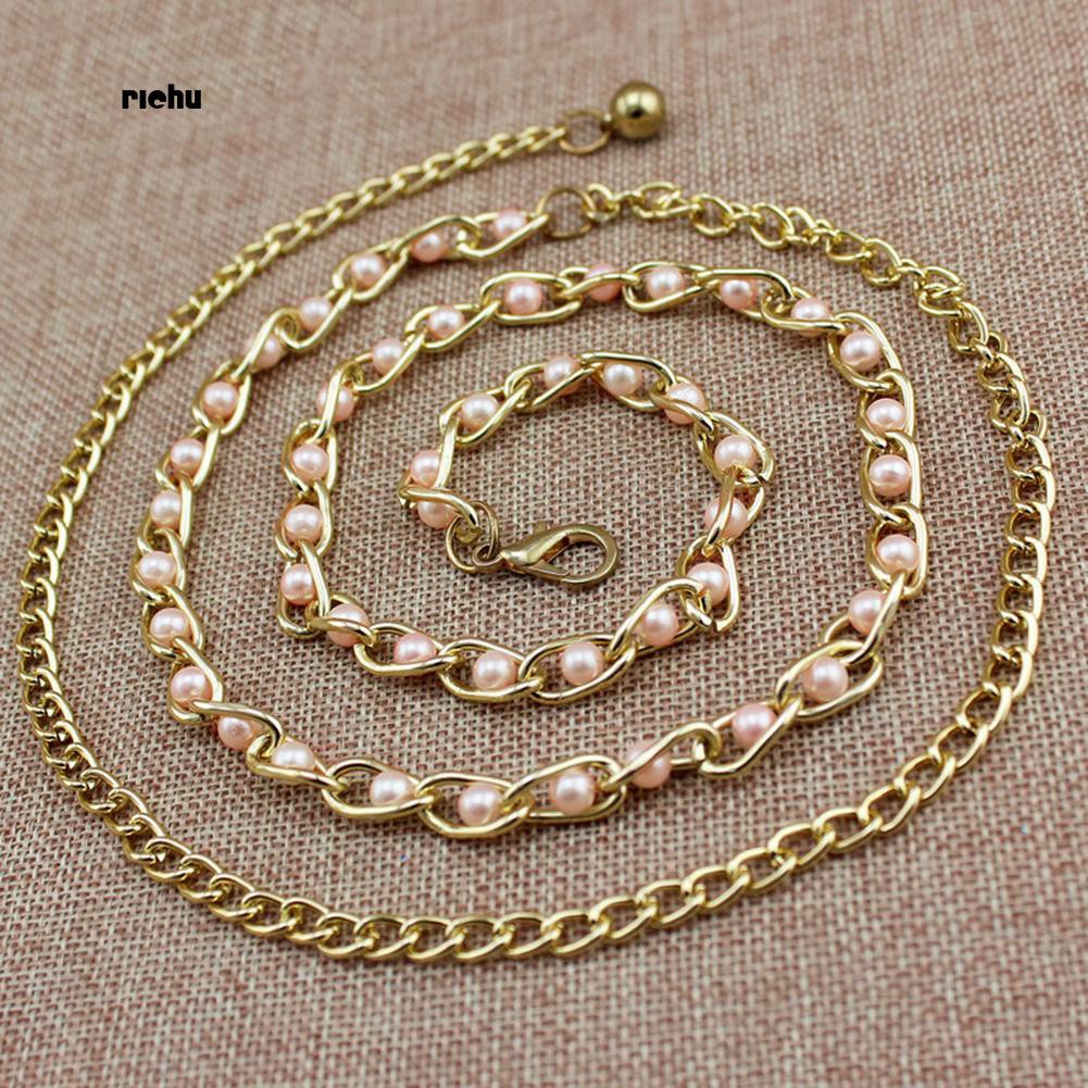 Dây Thắt Lưng Đính Ngọc Trai Nhân Tạo Thời Trang Dành Cho Nữ