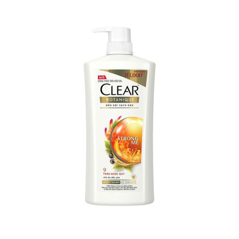 Dầu Gội Sạch Gàu Clear Botanique 9 Thảo Dược Quý (900g)