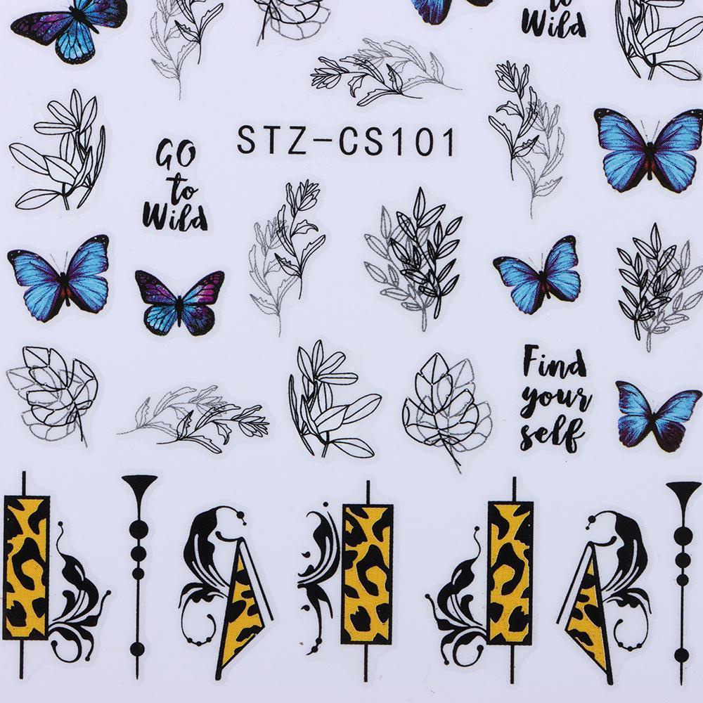 Miếng Dán Trang Trí Móng Tay Họa Tiết Hình Học Phong Cách Pháp