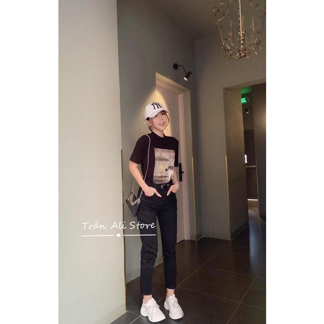 &lt; Cực Hot &gt; Quần Baggy Jean Cạp Cao Túi Đắp Siêu Xinh - 95
