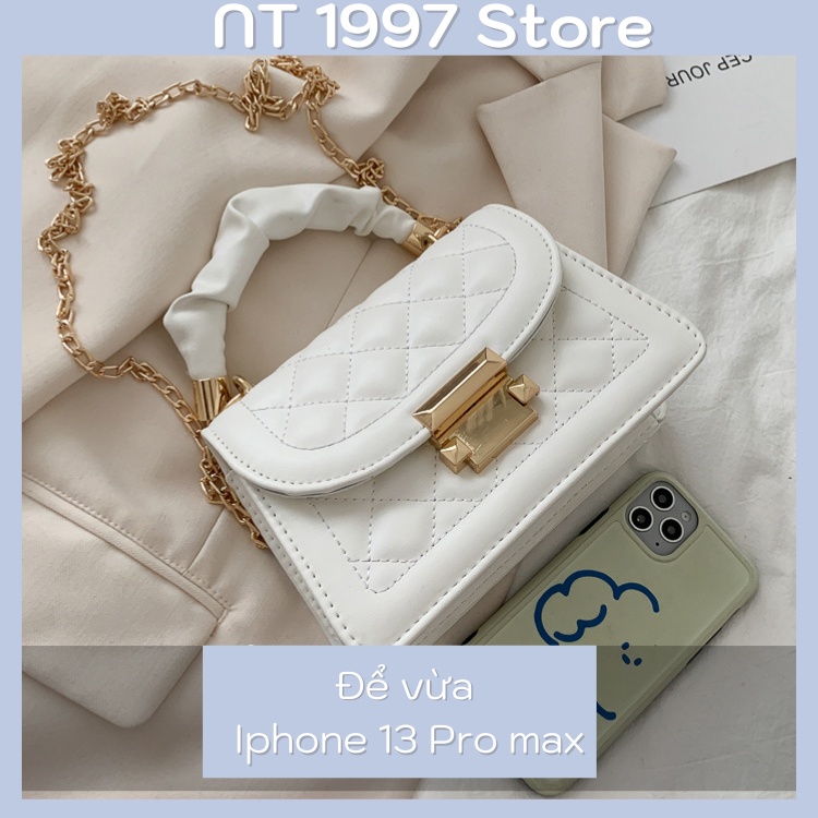 Túi sách nữ đeo chéo kẹp nách thời trang mini dây xích