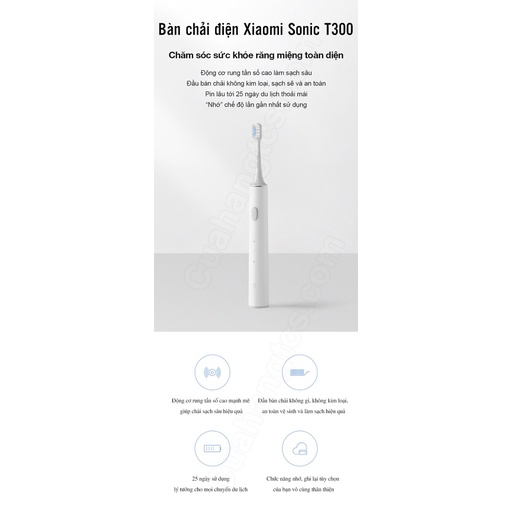 (*)GIAO HỎA TỐC Bàn Chải Điện Xiaomi Mijia T300 - Bàn Chải Đánh Răng Mijia T300