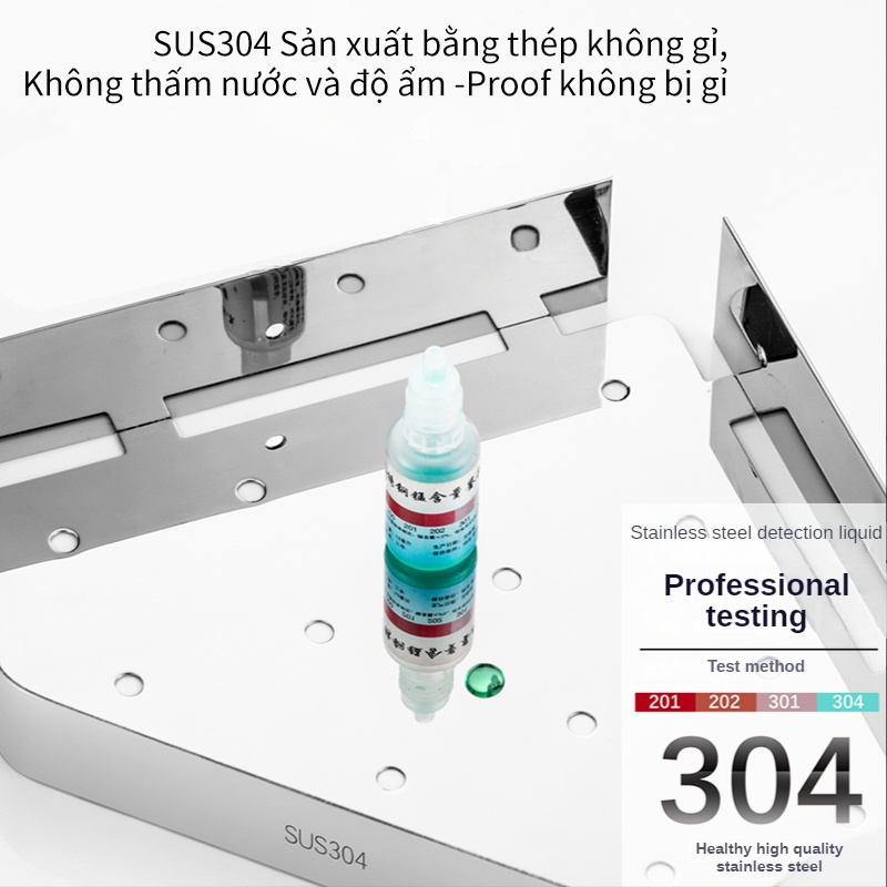 Kệ giữ đồ phòng tắm XINKUNLONG gắn góc tường thép không gỉ 304 siêu dày chất lượng cao