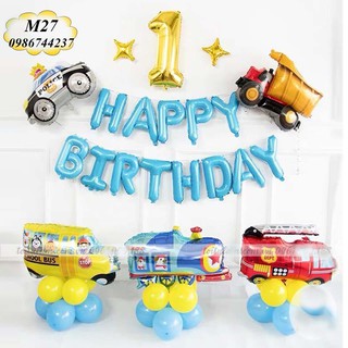 Set Bóng Trang Trí Sinh Nhật Hình Ô Tô Mã M27