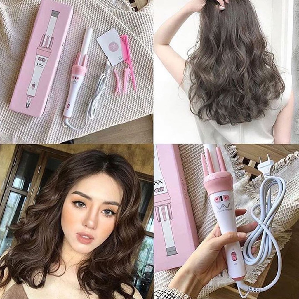 Máy làm xoăn trục xoay tự động VIVID VOGUE 360° tặng kèm lược và 2 kẹp giữ nếp tóc