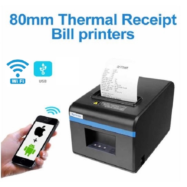 Máy in hoá đơn WIFI K80 Xprinter N160II in bill từ điện thoại và máy tính PC qua mạng Wifi