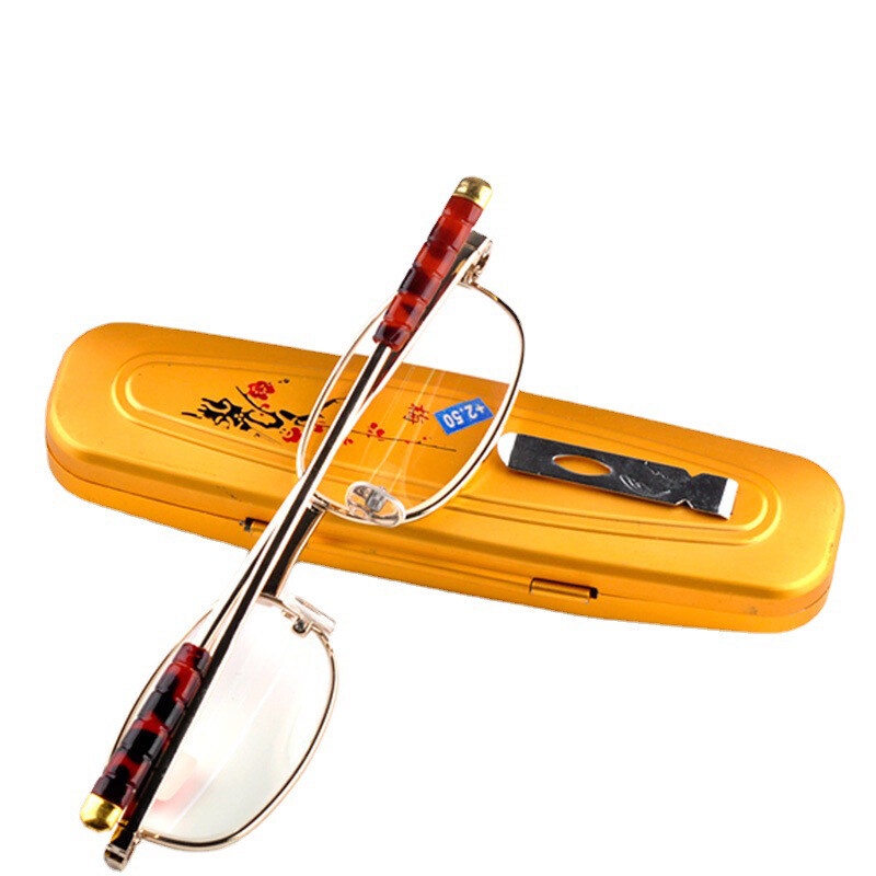 Mắt Kính Đọc Sách Gọng Silicone Chống Trượt + 100 ~ + 400 Độ Bằng Hợp Kim Nhôm Chất Lượng Cao