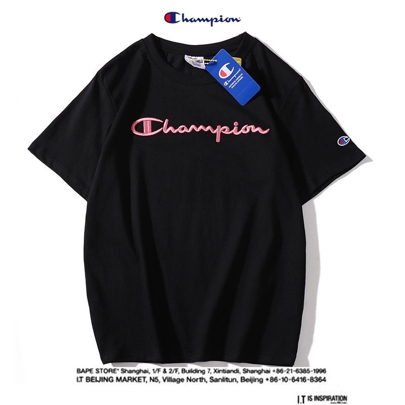 [ĐƯỢC PHÉP KIỂM]Áo Champion chữ hồng Basic cho nữ