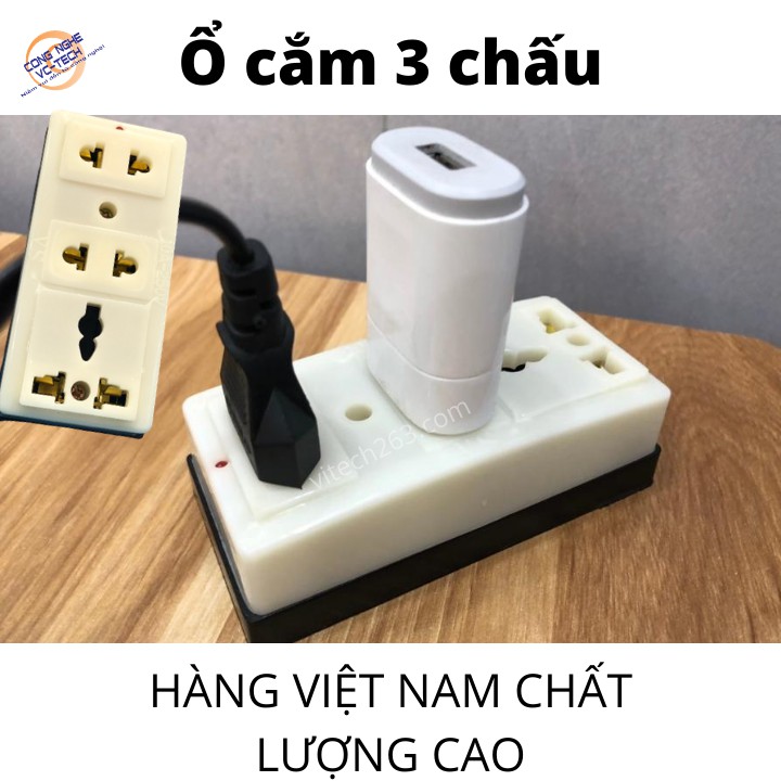Ổ Cắm 3 Chấu SIÊU BỀN- Hàng Việt Nam CHất Lượng Cao