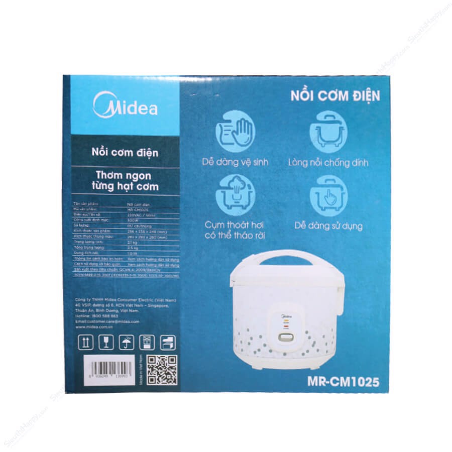 [Chính hãng] Nồi cơm điện từ , Nồi cơm điện đa năng, nồi cơm nắp gài thông minh MIDEA MR-CM1025 1L BH 12 tháng | BigBuy360 - bigbuy360.vn