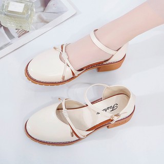 Sandal Nữ ULZZANG Bít Mũi Đế Thấp 3 Phân
