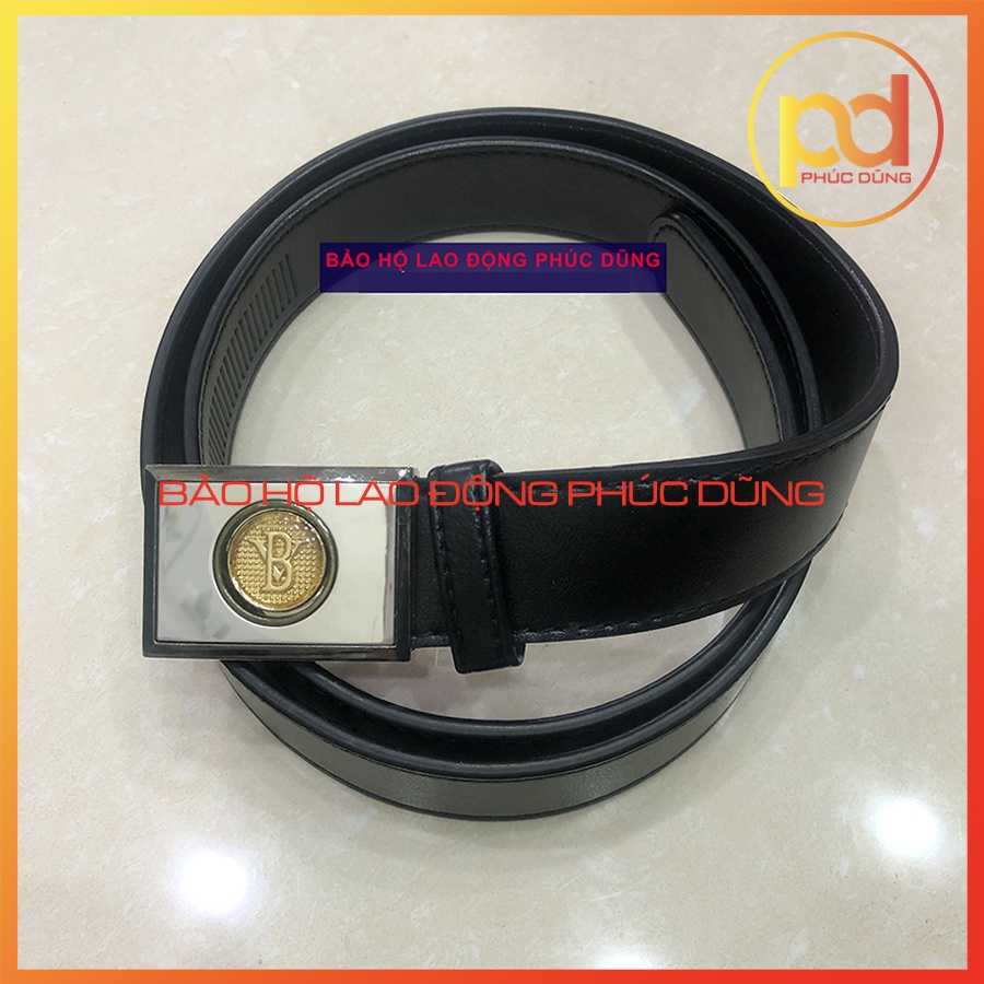 Thắt lưng nam bảo vệ màu đen da thật 100% giá rẻ khoá nút bấm tiện lợi siêu bền sang trọng chuyên nghiệp