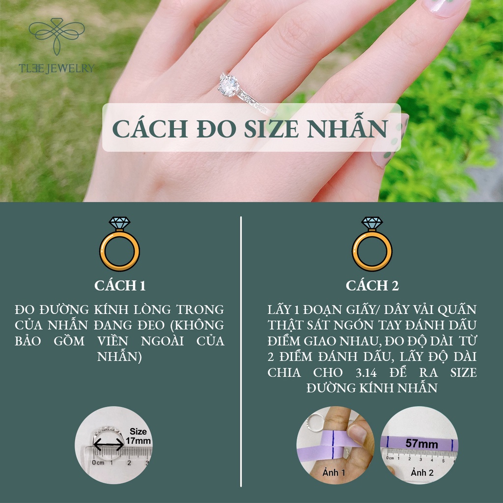 Nhẫn bạc nữ TLEE Jasmine Prince nạm đá sang trọng NCJ A0162