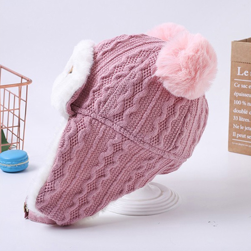 Mũ Beanie Vải Cotton Mềm Mại Dày Dặn Giữ Ấm Mùa Đông Cho Bé