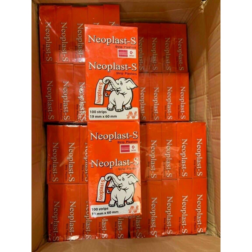 Băng Keo Cá Nhân Con Voi Neoplast-S Hộp 100 miếng (Dệt Vải Không Bong)
