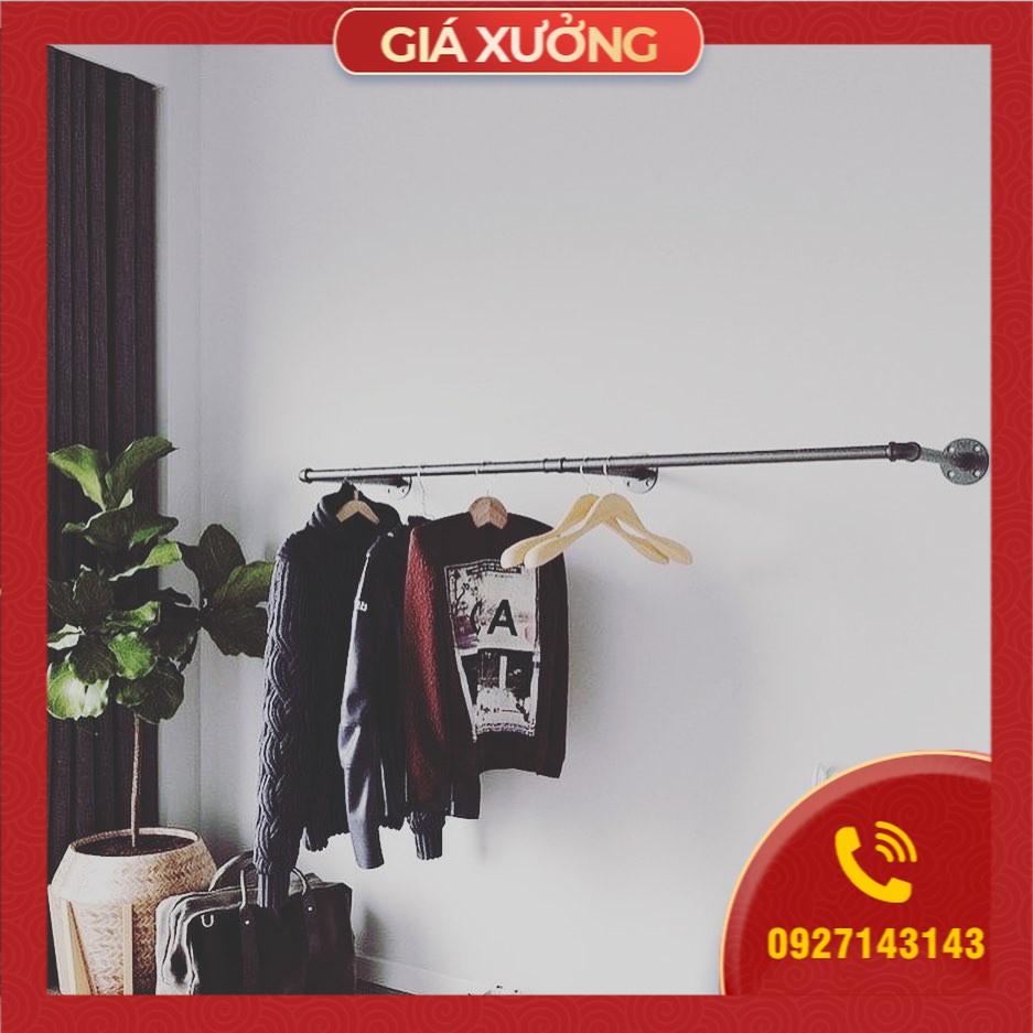Kệ ống nước kim giá treo đồ chất liệu ống nước trang trí nhà, quán cafe đẹp độc lạ