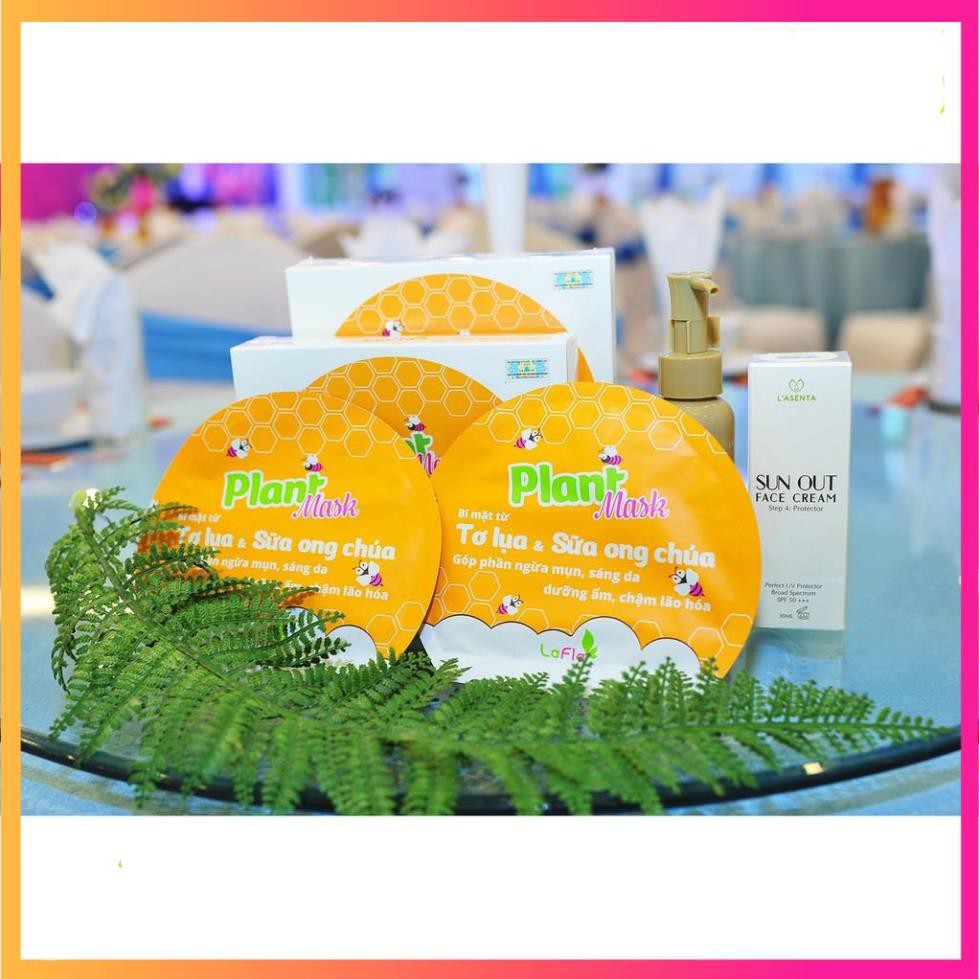 Mặt Nạ Tơ Lụa Sữa Ong Chúa Ngừa Mụn Sáng Da LaFla Plant Mask 20gr | Thế Giới Skin Care