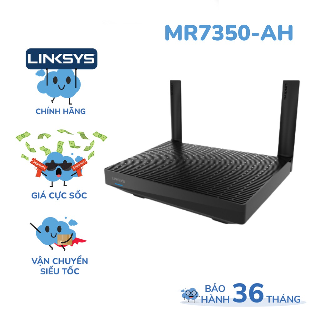 Bộ phát wifi LINKSYS MR7350 chuẩn AX tốc độ 1800mbps dual-band interlligent mesh wifi 6 MU-MIMO gigabit