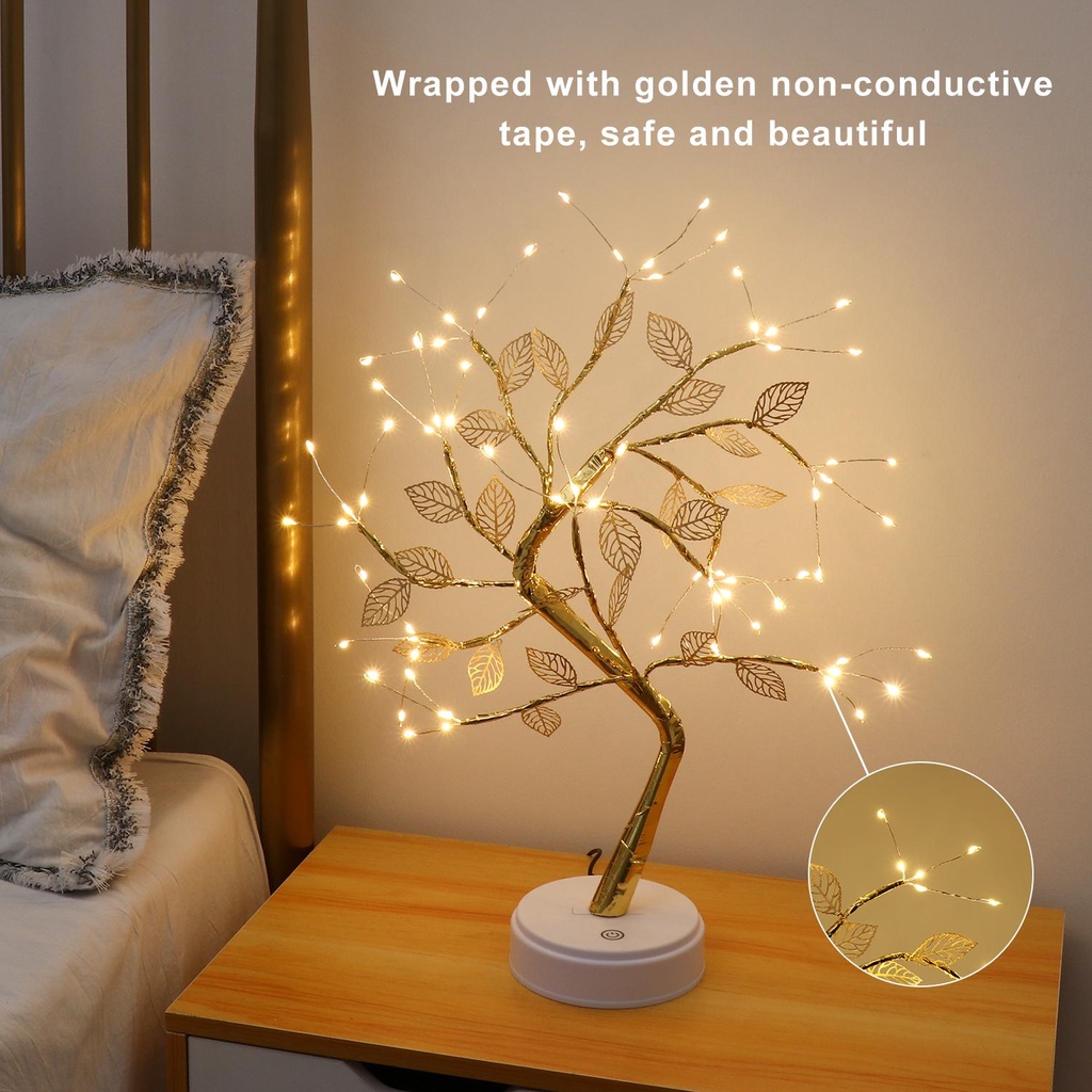 Dây Đèn Led Trang Trí Cây Bonsai Cổng Usb / Pin Có Công Tắc Cảm Ứng
