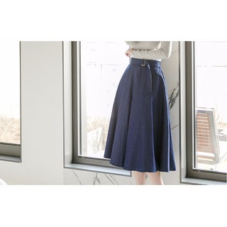 Chân váy xòe phối belt lưng jean
