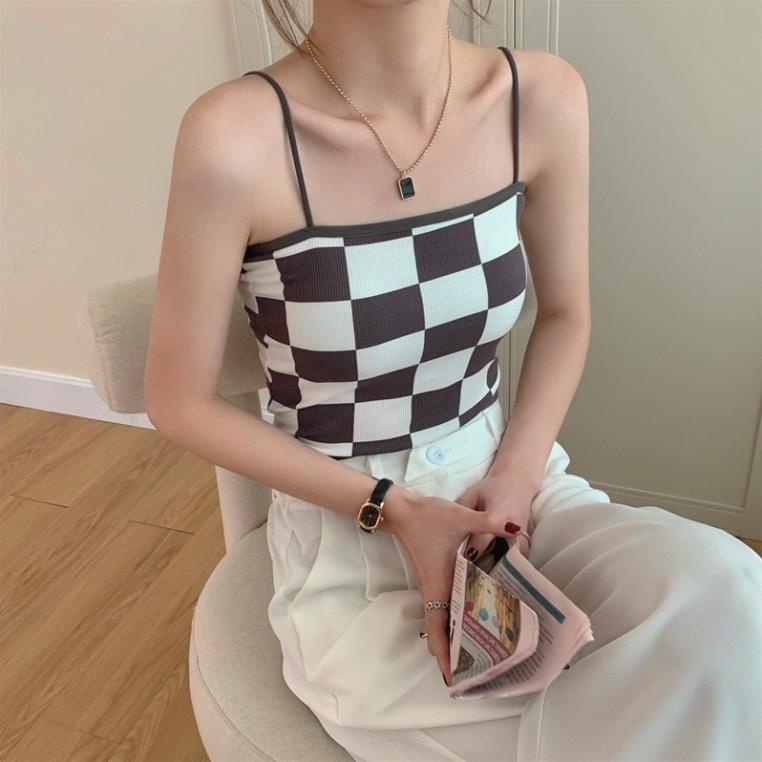 ❤️ Áo Bra Nữ Myna 2 Dây Mảnh Kẻ Ô Dáng Lửng Có Đệm Ngực Trend Mới 8161 ❤️