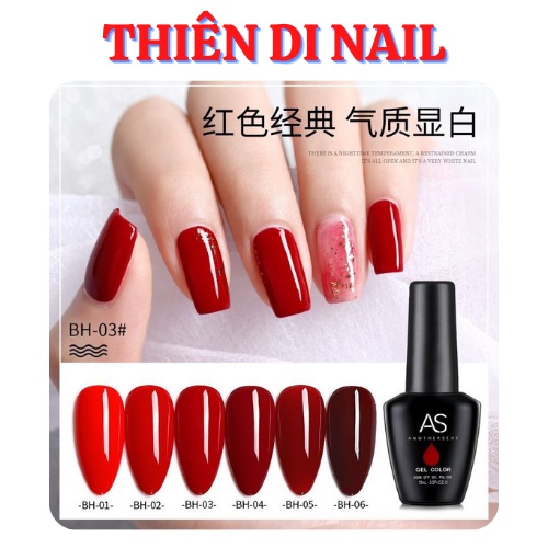 Sơn gel AS đỏ bordeaux red chọn màu lẻ Thiên Di Nail