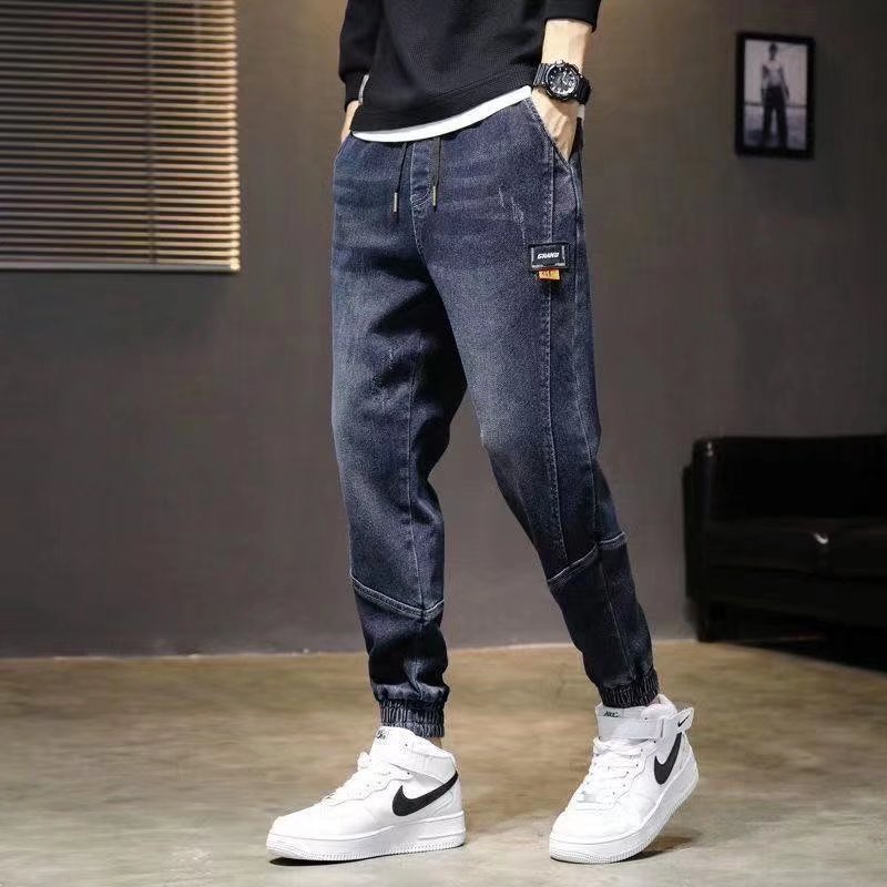 Quần jean ống rộng màu trơn phong cách hiphop năng động đường phố Hàn Quốc cho nam size S-5XL