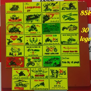 combo bộ 30 logo tem phượt phản quang