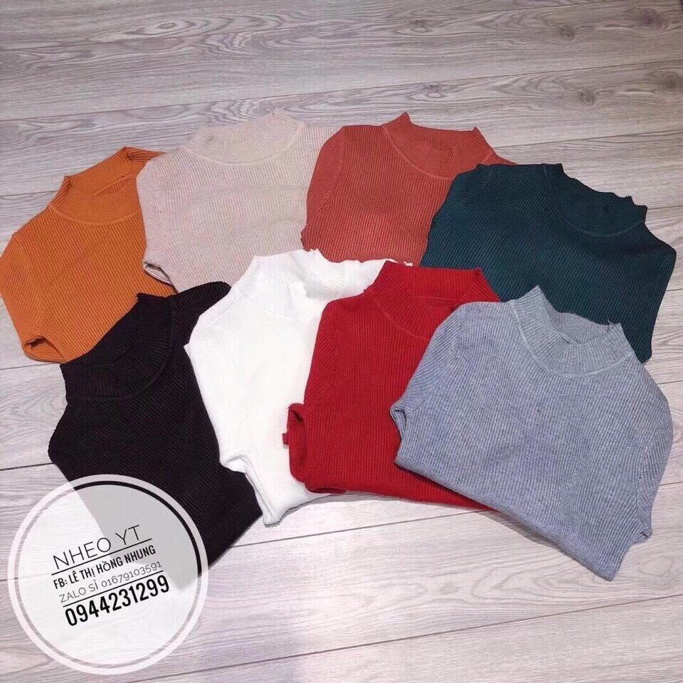 Combo 50 áo len tăm cổ 3 phân hàng Quảng Châu_Xưởng May Quang Anh