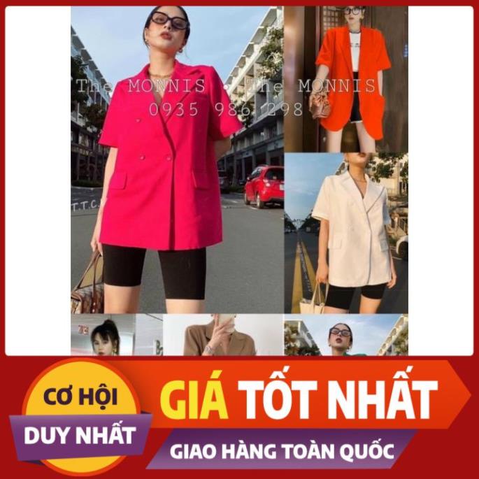 HV Áo blazer cộc tay túi nắp nữ áo vest khoác ngoài phong cách hàn quốc,sành điệu v16 HV