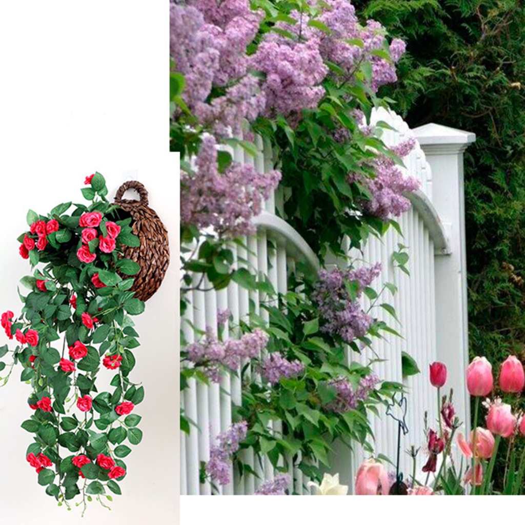 Dây Hoa Hồng Nhân Tạo Treo Tường Trang Trí Nội Thất Mới