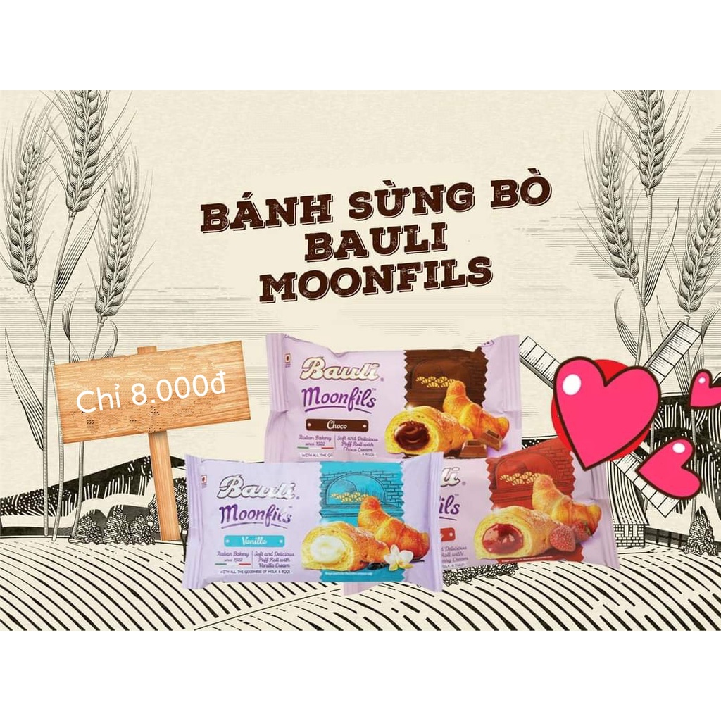 BÁNH SỪNG BÒ BAULI MOONFILS  combo 160k cho 20 cái