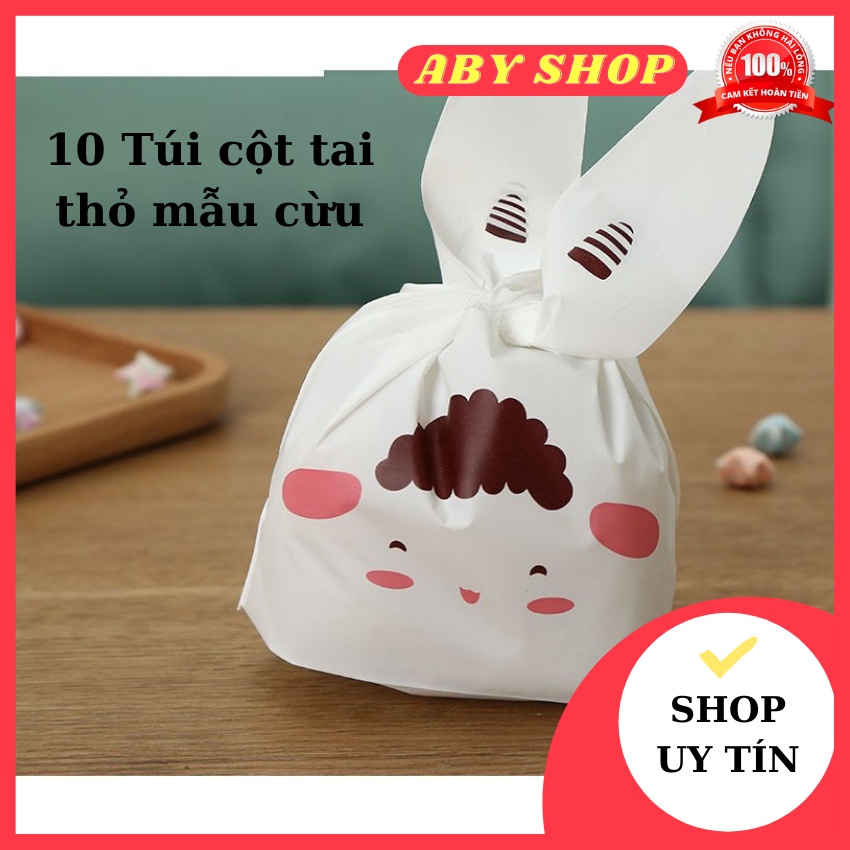 10 Túi cột tai thỏ mẫu cừu ⚡ GIÁ TỐT NHẤT ⚡ túi cột đựng bánh thiết kết độc đáo đẹp mắt ( 11 x 17cm )