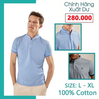 Áo Thun Polo Nam Cổ Trụ Màu Xanh Biển Vải Cotton Mềm Mại - FO76 SHOP