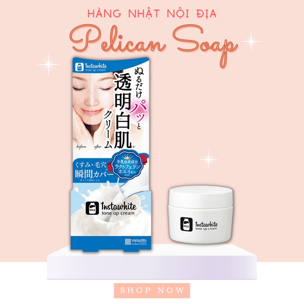 Kem dưỡng trắng Meishoku Instawhite Tone Up Cream 50g Kem Tone up hàng Nhật pelican