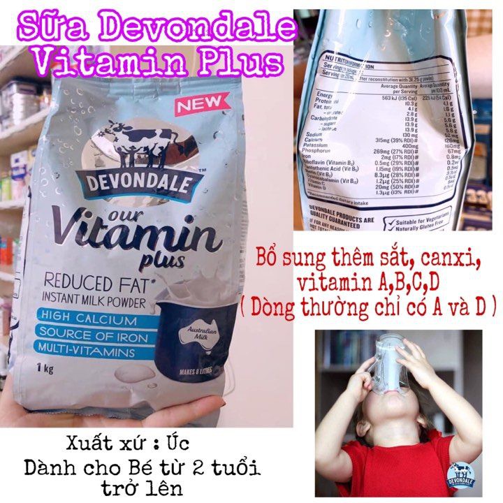 Sữa Devondale Reduced Fat Plus Vitamin, Calcium, Iron