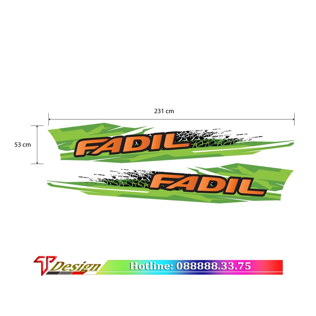 Tem dán xe oto, decal dán xe Vinfast Fadil, tem xe thiết kế WRAP53, decal dán xe ô tô