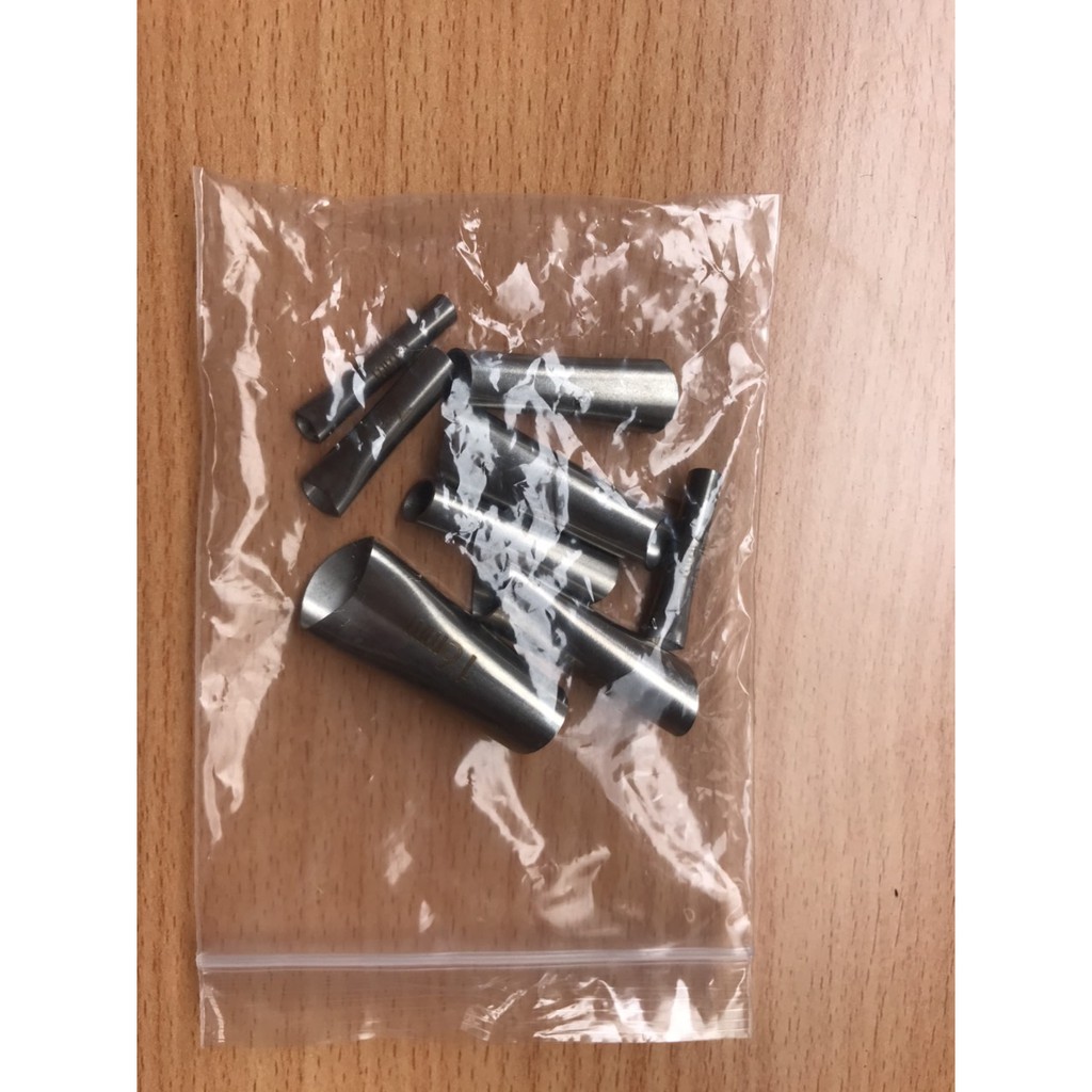 Bộ dụng cụ chuốt keo silicon, Vuốt keo, miết keo. Bộ 7 đầu vòi đi bơm keo inox, chống mài mòn