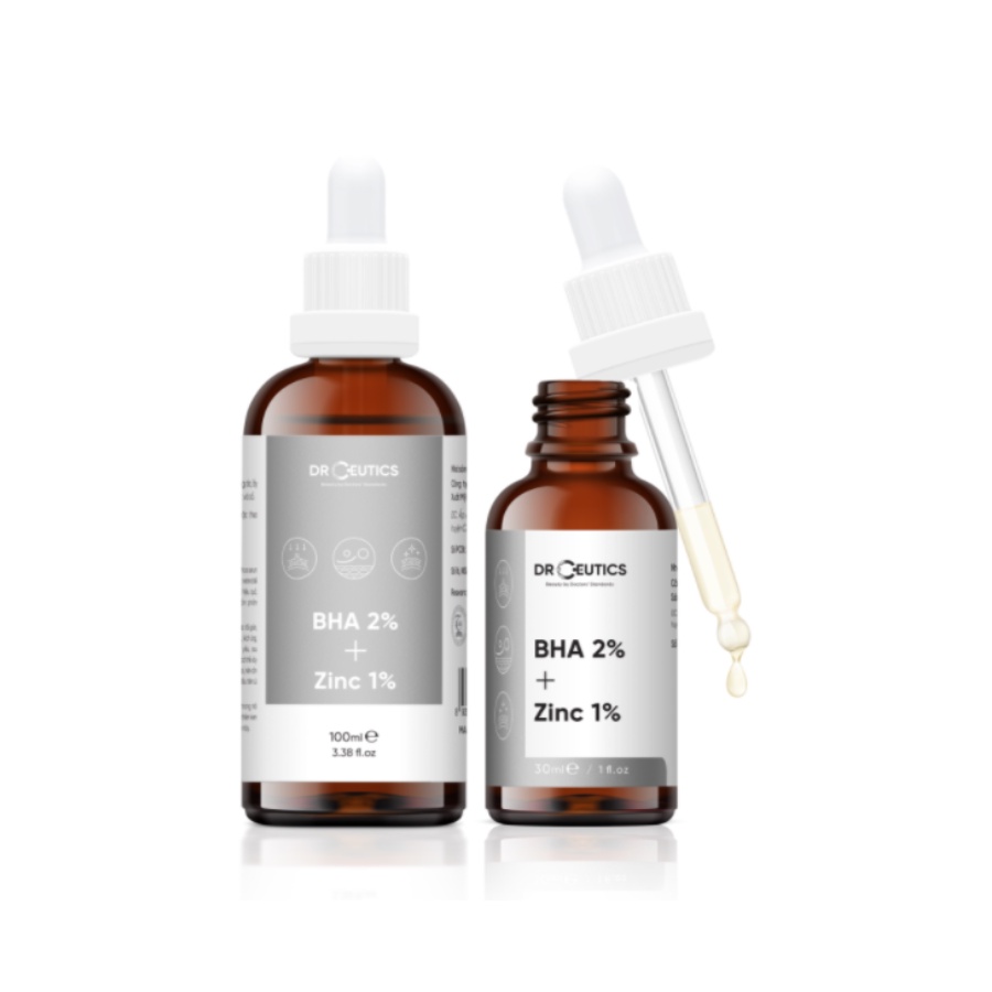 Serum Giảm Mụn BHA 2%  DrCeutics - Cải Thiện &amp; Ngừa Mụn; Giúp Kiềm Dầu, Thông Thoáng LCL - BHA 2% + Kẽm PCA 1%