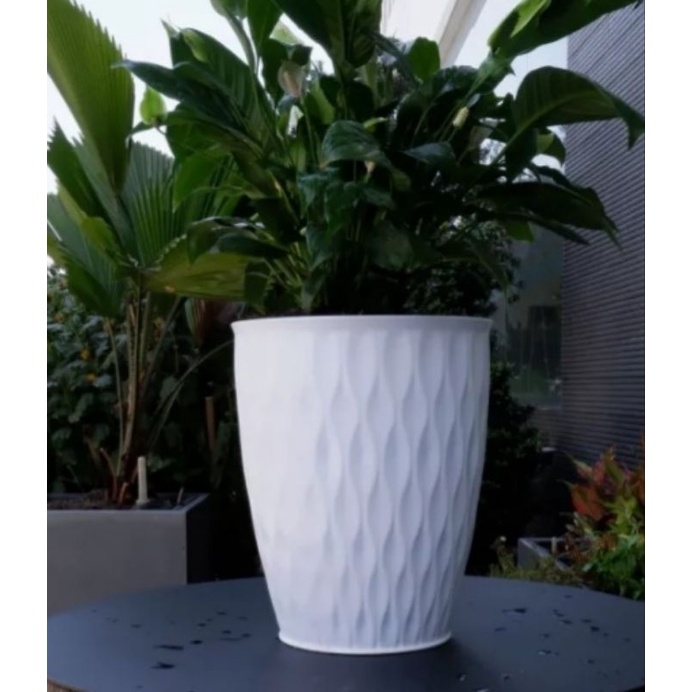 Chậu Nhựa trồng cây Mắt Lưới Tròn giả sứ có 2 size. Bền đẹp và chắc chắn thiết kế trang nhã thích hợp trồng các loại cây