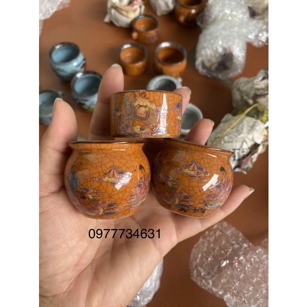 Cóng lồng chim chào mào, chích choè men rạn cao cấp hàng Trung Quốc kèm tai tre full cật Tàu