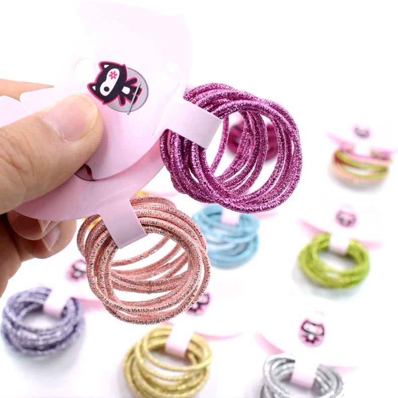 【TGS】(dây buộc tóc） 10Pcs/Cards  Child Rubber Bands Kids Hair Tie Wholesale Candy Colors Hair Elastics Hair Accessories