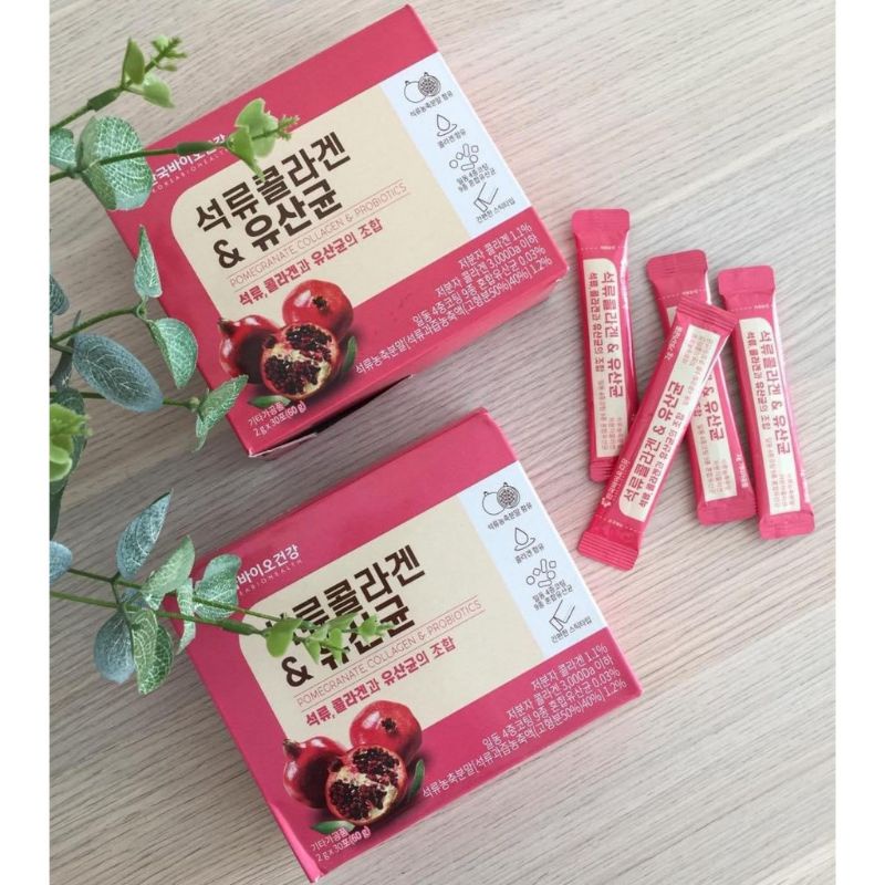 Thạch lựu, bột lựu collagen hộp 30 gói Hàn Quốc