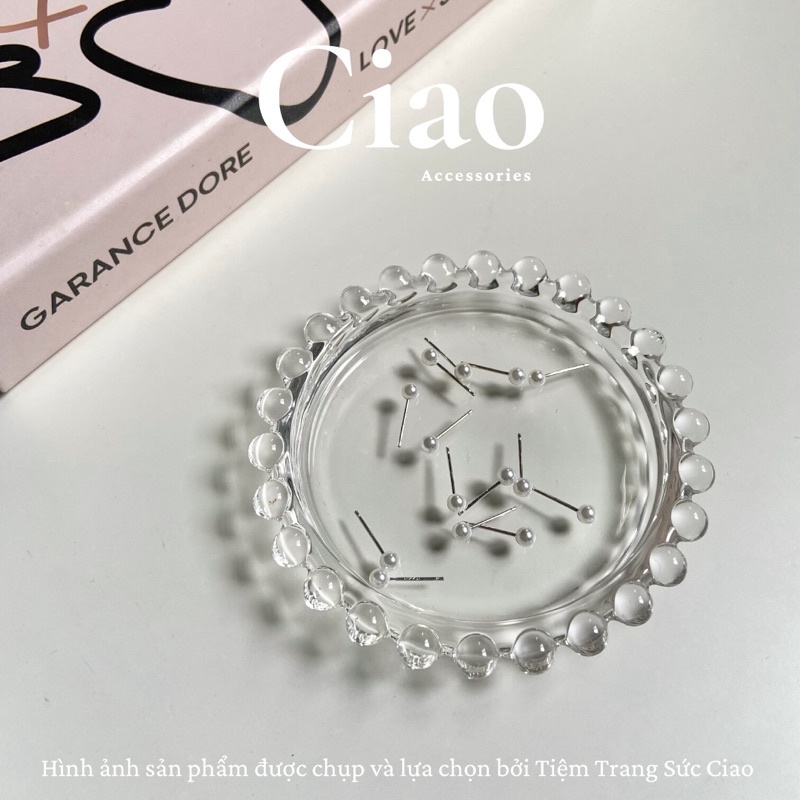 Khuyên tai/ Bông tai mạ bạc S925 thiết kế đính hạt ngọc đơn giản Tiny Pearl Ciao