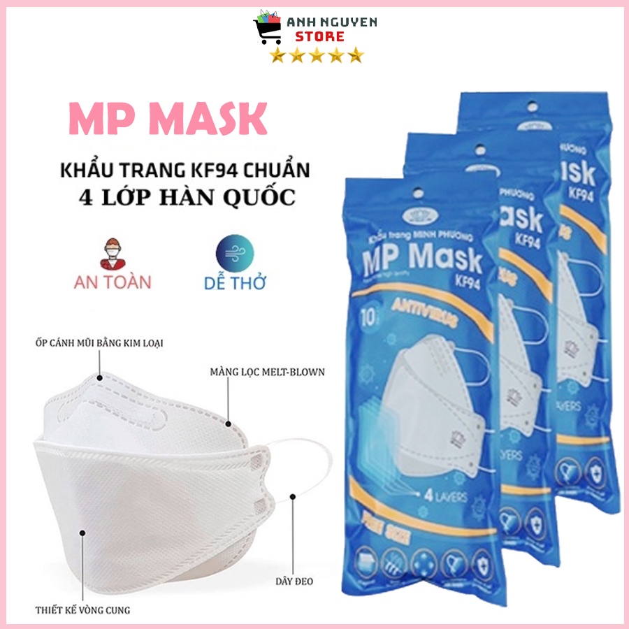 1 Thùng 300 Chiếc Khẩu Trang KF94 4D MP Mask Hàng Chính Hãng Kháng Bụi Mịn, Chống Bụi Bẩn